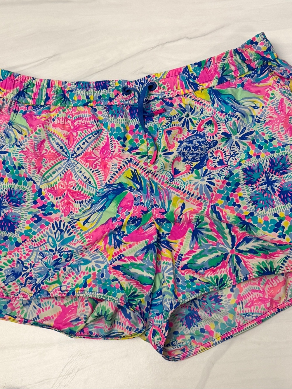 Lilly Pulitzer Tropical Floral Drawstring Shorts - Pink Multi